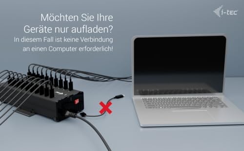 I-TEC USB-C/USB-A Metal Charging+Data HUB 15W per port 20x USB-C integrated power adapter 360W