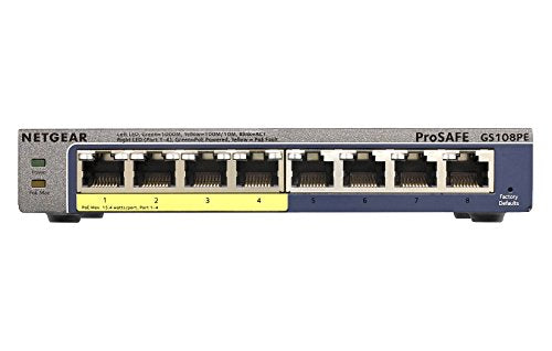 NETGEAR GS108PE Switch Prosafe+  8 Gigabit /4 PoE manageable