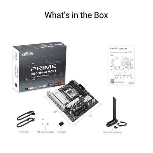 ASUS PRIME B840M-A WIFI AM5 DDR5 micro ATX MB 1xHDMI 2xDP 3xM.2 4xSATA