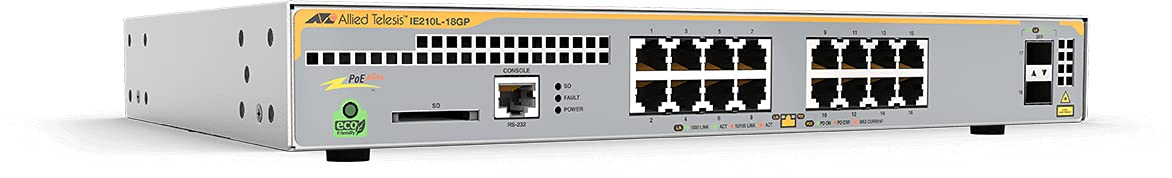 ALLIED Industrial managed PoE+ switch 16x 10/100/1000TX PoE+ ports and 2x 100/1000X SFP