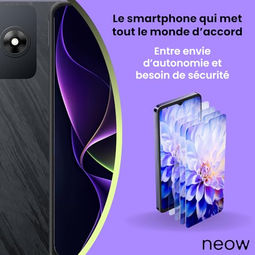 NEOW Safe (Smartphone pour adolescent - 6.6'' - 64 Go, 3 Go RAM) Violet