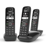 Gigaset AS690 TRIO téléphone DECT noir - base + 3 combinés