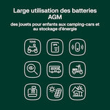 Green Cell AGM30 - 100 mAh - Sealed Lead Acid (VRLA) - 12 V - Noir