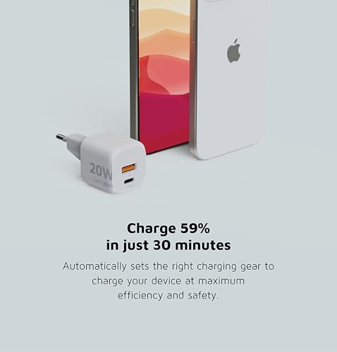 XTORM Chargeur mural écologique XEC020 20 W 2 ports USB-A USB-C PD certifié GRS