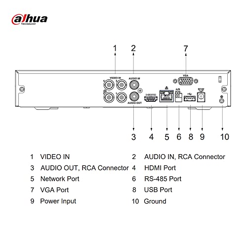 Dahua XVR5104HS-4KL-I3 Enregistreur vidéo numérique 4CH Penta-brid 4K Value/5MP Compact 1U 1HDD WizSense
