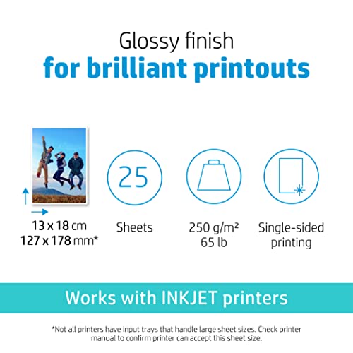 HP original Advanced glossy photo paper Ink cartridge Q8696A 250g/m2 130x180mm 25 sheets 1-pack borderless