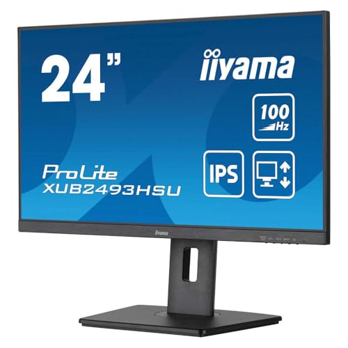 IIYAMA XUB2493HSU-B7 24inch IPS FHD 100Hz 300cd/m2 1ms Speakers HDMI DP 2xUSB 2.0 Speakers 15cm Height Adj. Stand