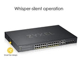 Zyxel GS1920-24HPV2 Géré Gigabit Ethernet (10/100/1000) Connexion Ethernet, supportant l'alimentation via ce port (PoE) Noir
