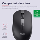 TRUST Souris sans fil OZAA Compact multi-connexion - Noire