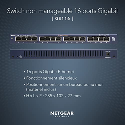 NETGEAR GS116GE Mini Switch ProSafe Gigabit 16 ports 10/100/1000