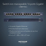 NETGEAR GS116GE Mini Switch ProSafe Gigabit 16 ports 10/100/1000