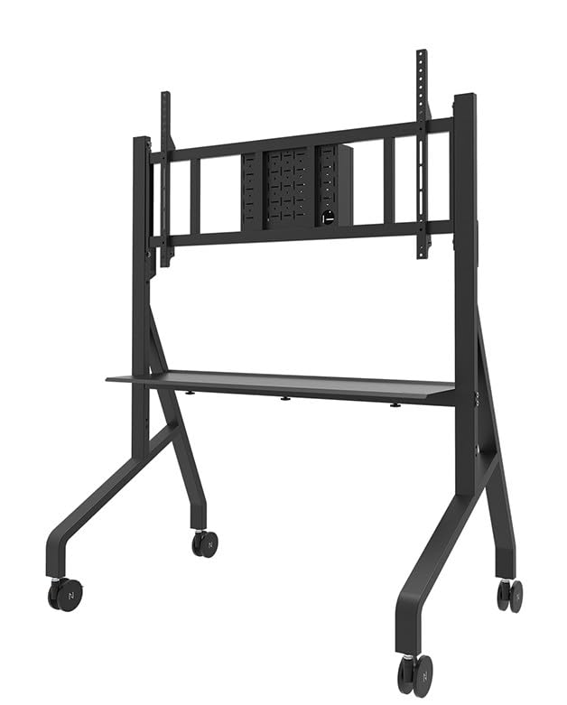 NEOMOUNTS FL50-575BL1 Support au sol mobile pour écran 65-110p - étagère multimédia incluse - installation rapide - TÌV