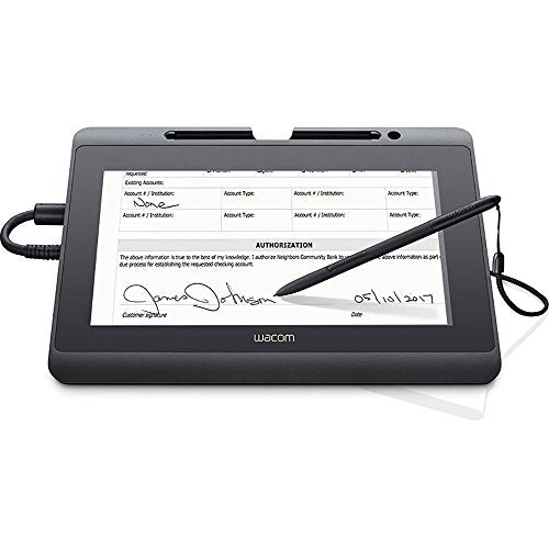 WACOM Tablette de signature avec écran LCD 10" + Stylet - HDMI - USB - Noir