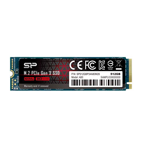 SILICON POWER SSD P34A80 512Go M.2 PCIe Gen3 x4 NVMe 3400/3000 Mo/s