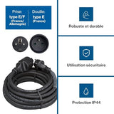 Rallonge secteur tripolaire noire 2,5 mm2 - 15,0 m
