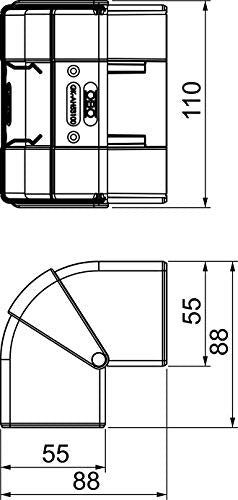 OBO ANGLE EXTERIEUR VARIABLE POUR GOULOTTE RAPID 45-2 GK 100x53 PVC BLANC