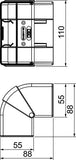 OBO ANGLE EXT VARIABLE RAPID 45-2 GK 100x53 PVC BLANC