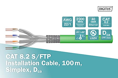 Digitus DK-1843-VH-1 câble de réseau Vert Cat8.2 S/FTP (S-STP) Rond