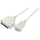 Cordon série Null Modem DB9F à DB25M - 3,00m