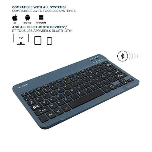 Universal French Bluetooth Keyboard Blue