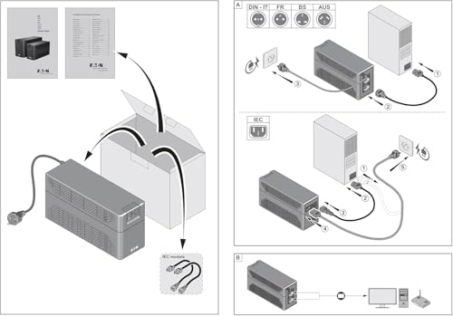 EATON Onduleur 5E G2 - Série E - USB BS - 900VA - Noir