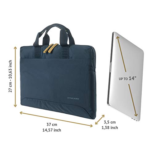 Tucano, smilz, sac fin 13- 14" bleu-moutarde