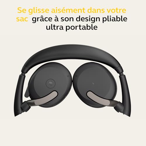 Jabra Evolve2 65 Flex Casque Avec fil &sans fil Arceau Bureau/Centre d'appels USB Type-C Bluetooth Noir
