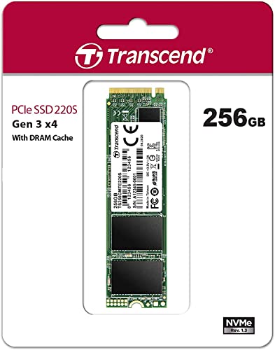 TRANSCEND 256Go M.2 2280 PCIe Gen3x4 M-Key puce 3D TLC avec Dram