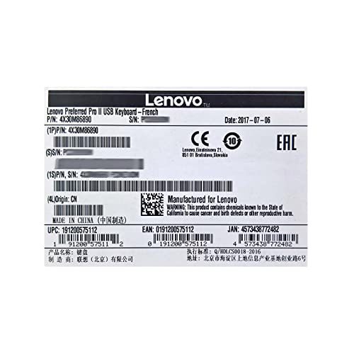Lenovo Preferred Pro II - Clavier - USB - AZERTY - Français - noir