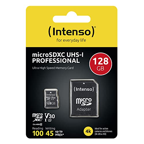 INTENSO Carte MicroSDXC UHS-I Professional Class 10 - 128 Go