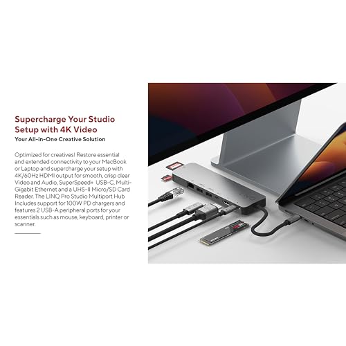 LINQ Hub multiport PD, HDMI, cartes mémoires, SSD