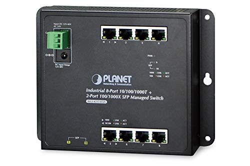 PLANET WGS-4215-8P2S commutateur réseau Géré Gigabit Ethernet (10/100/1000) Connexion Ethernet, supportant l'alimentation via ce port (PoE) Noir