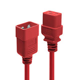 LINDY 1m IEC C19 to C20 Extension Cable Red