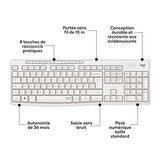 LOGITECH MK295 Silent Wireless Combo - OFF WHITE - FRA - CENTRAL