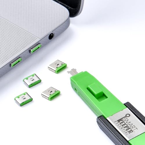 SMARTKEEPER / 4x Bloqueurs USB-C avec 1x Clé Mini Vert