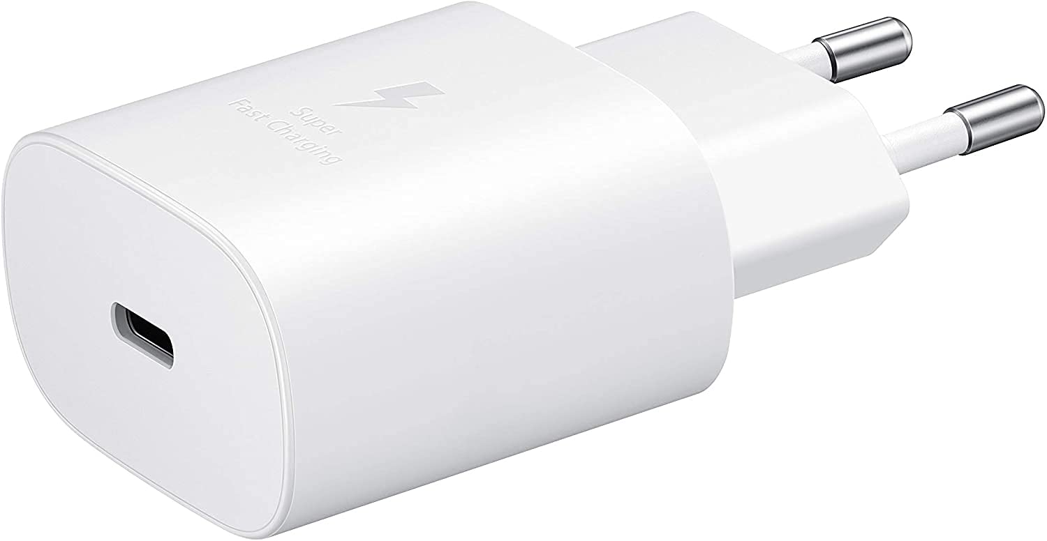 Samsung - Chargeur Secteur, Adaptateur USB Type C Fast Charge 25W & Câble USB Type C - Blanc (Emballage Original)
