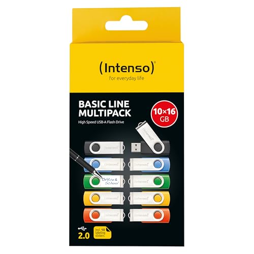 INTENSO Clé USB 2.0 Basic Line - Pack de 10 x 16 Go