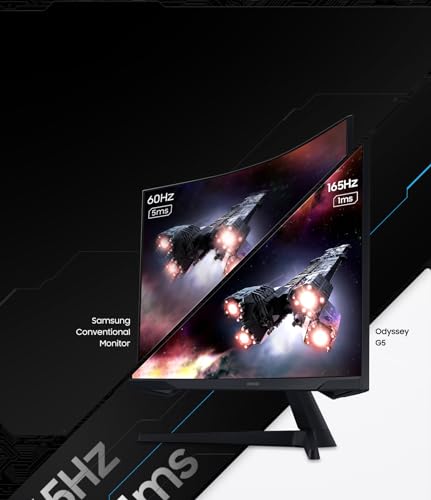 SAMSUNG ODYSSEY G5 LS32CG552 - 32p 165Hz - Ecran gaming incurvé - WQHD 2560x1440 - VA - 1ms -HDR10 - 300cd/m² - 2500 : 1 - HDMI - DP