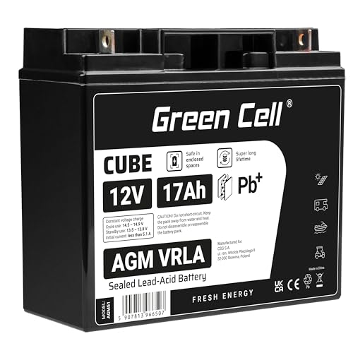 Green Cell AGM Battery Lead Acid VRLA 12V 17Ah for motor boats and electric - Battery - 17.000 mAh
