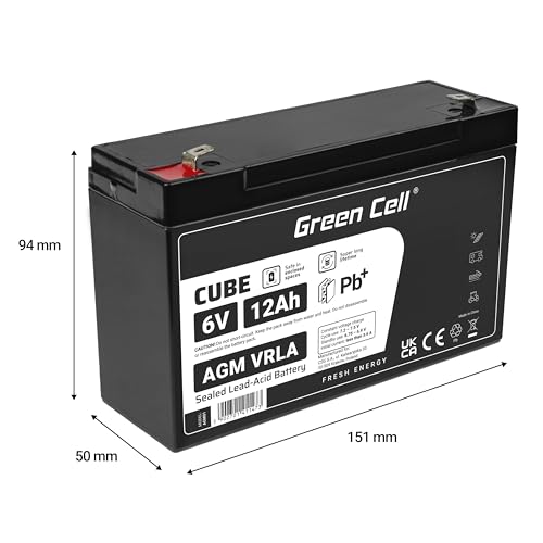 Green Cell AGM Battery 6V 12Ah - Batterie - 12.000 mAh Sealed Lead Acid (VRLA)