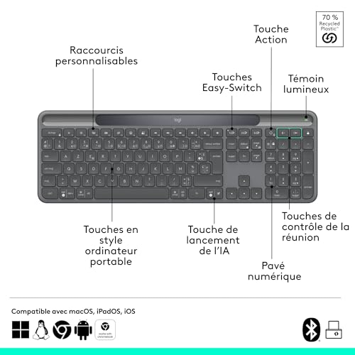 LOGITECH Slim Solar+ for Business - Graphite - (FR)