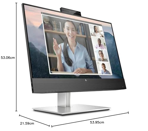 HP Écran de conférence E24mv G4 FHD avec webcam IR 5Mpx 23.8p Moniteur 24 FHD 1920x1080 HDMI VGA USB hub DisplayPort 3/3/0