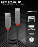 LINDY Rallonge USB 2.0 type A Anthra Line 2m