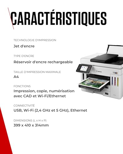 CANON MAXIFY GX7150 MegaTank MFP colour inkjet CISS Legal 216x356mm A4 24ipm Print 600sheets USB Wi-Fi LAN