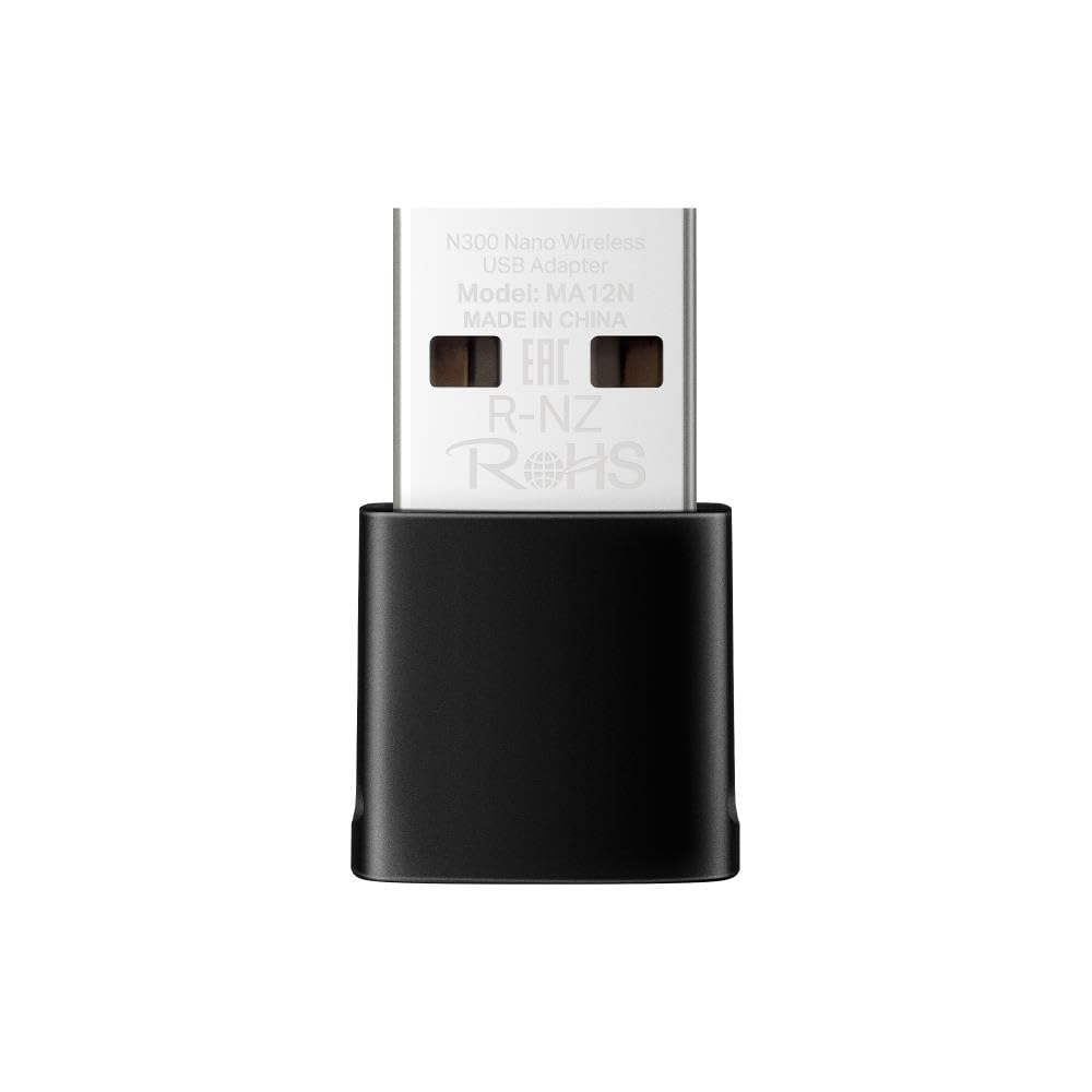 TP-LINK N300 Nano Wi-Fi USB Adapter 300 Mbps at 2.4 GHz Internal Antennas USB 2.0 Nano Size WPA3