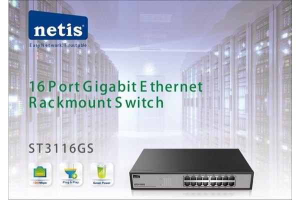 STONET ST3116GS SWITCH RACKABLE 16 PORTS GIGABIT