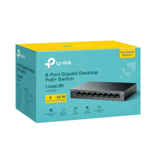 TP-LINK 8-Port Gigabit Switch de bureau with 8-Port PoE+