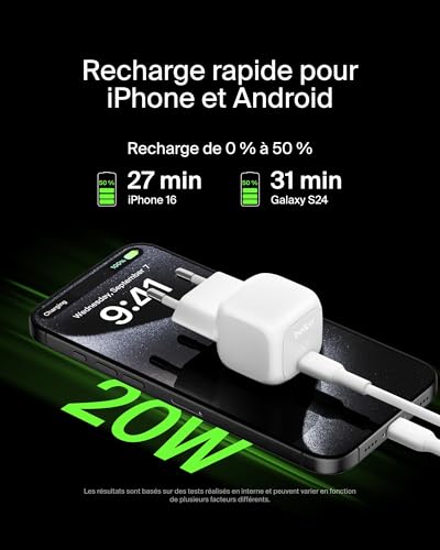 BELKIN 20W USB PD Wall Charger with PPS WHT w/1m C-C