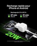 BELKIN 20W USB PD Wall Charger with PPS WHT w/1m C-C