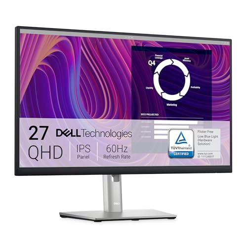 "DELL P Series P2723D 68,6 cm (27"") 2560 x 1440 pixels Quad HD LCD Noir, Argent"